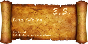 Butz Sára névjegykártya